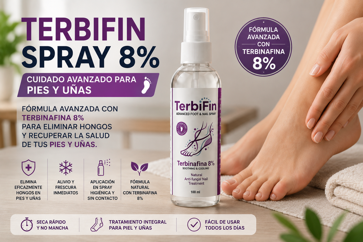 TerbiFin Spray 8% Anti-Hongos Pies Uñas