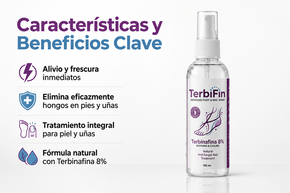 TerbiFin Spray 8% Anti-Hongos Pies Uñas