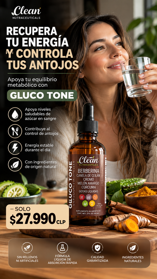 Gluco Tone™ – Gotas Líquidas con Berberina y Canela de Ceilán
