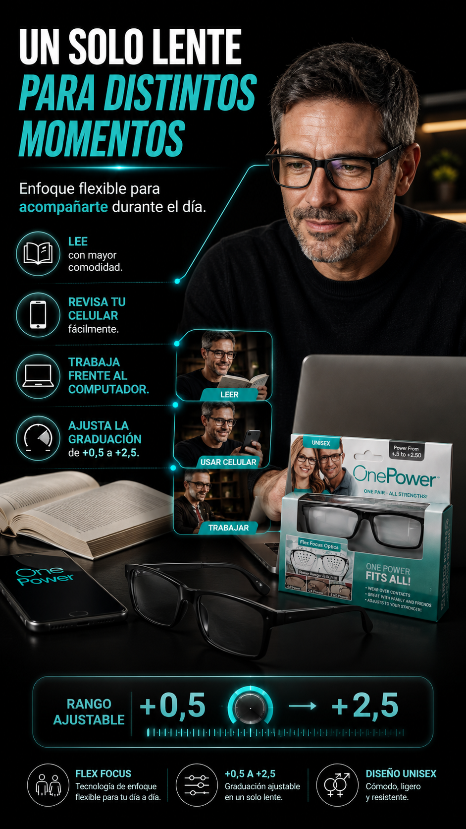 Lentes One Power™ de Enfoque Flexible